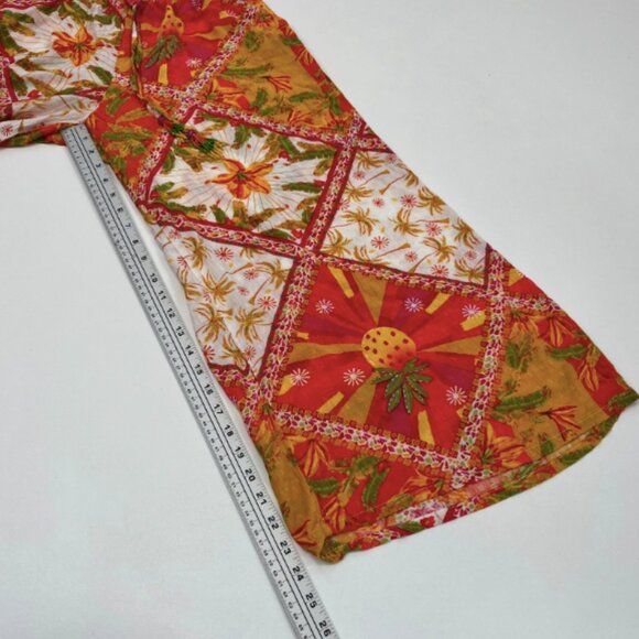 Haute Hippie Size M Kimono Top & Pant Set Colorful Tropical Bohemian Festival - Picture 11 of 16